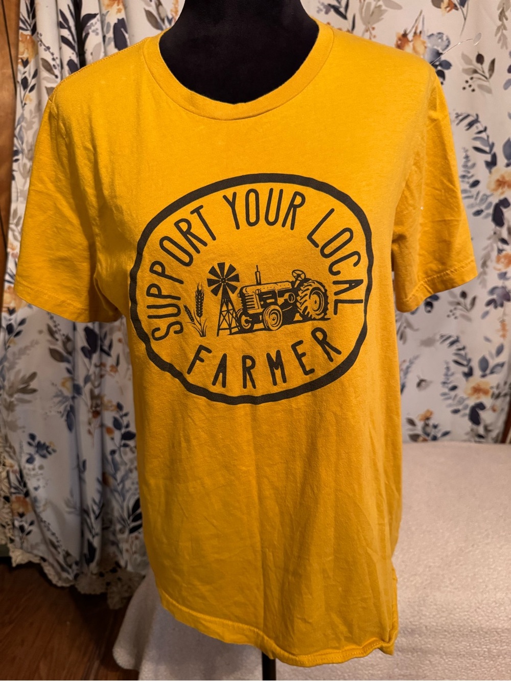 Bella Canvas Mustard Yellow Tee with Branded Tag B 1
